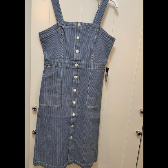 NEW! Striped Farmer’s Dress Blue & White - Picture 2 of 5